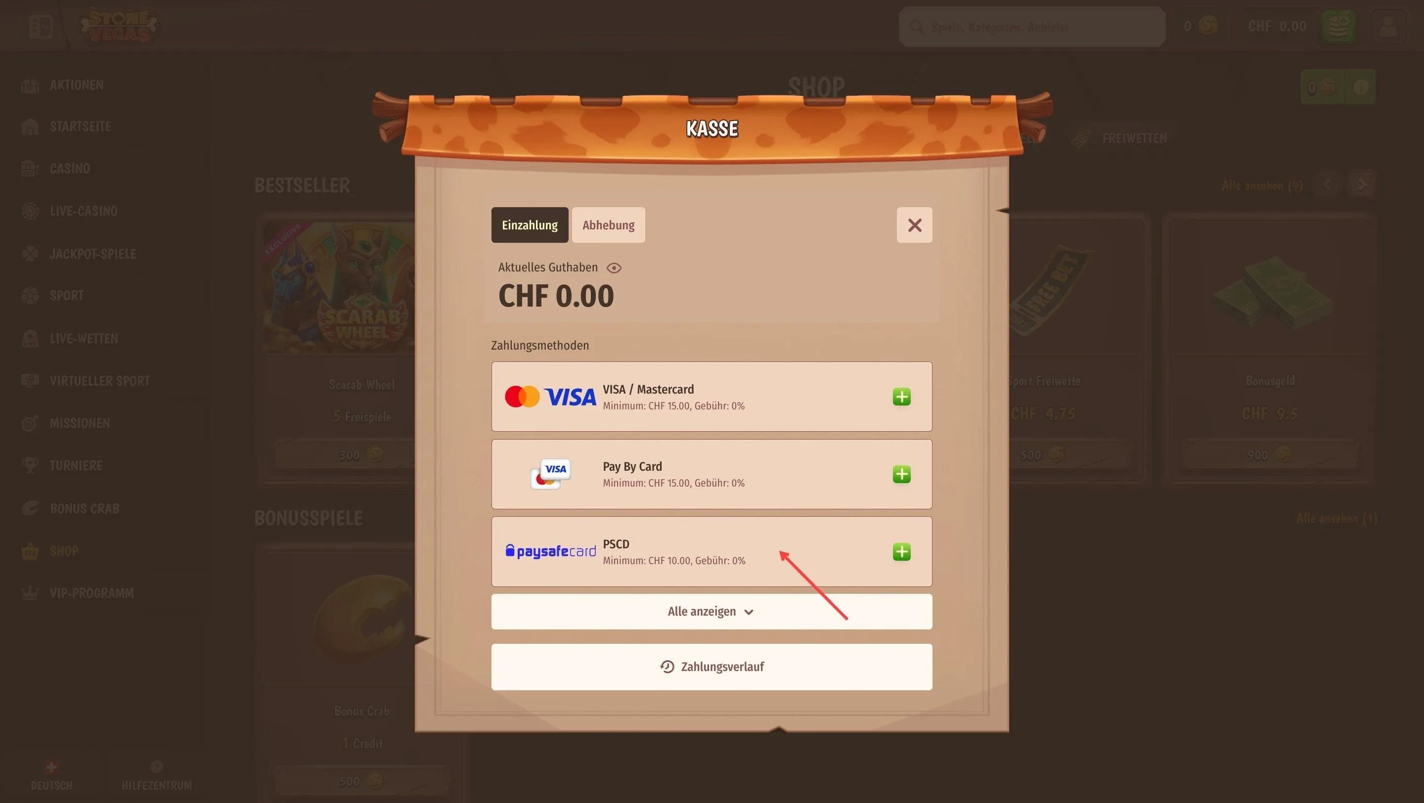 Stone Vegas mit Paysafecard